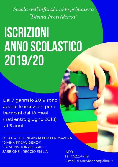 Iscrizioni scuola infanzia Sabbione 2019